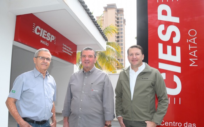 Eleitos no Ciesp. Roberto Cadioli, Walter Baldan Filho (presidente) e Alex Antoniosi